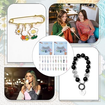 Colorful NBEADS Stitch Markers for Knitting and Crafts