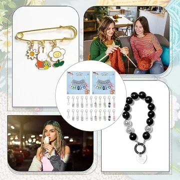 Colorful NBEADS Stitch Markers for Knitting and Crafts