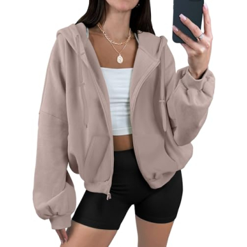 ANRABESS Oversized Zip Up Hoodie for Women - Fall Fashion 2024