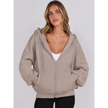 Shop ANRABESS Women's Stylish Oversized Zip Up Hoodie