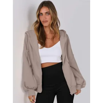 Shop ANRABESS Women's Stylish Oversized Zip Up Hoodie