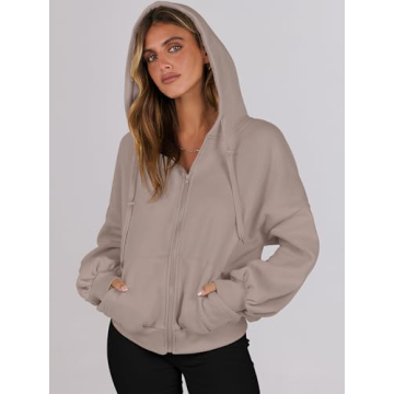 Shop ANRABESS Women's Stylish Oversized Zip Up Hoodie