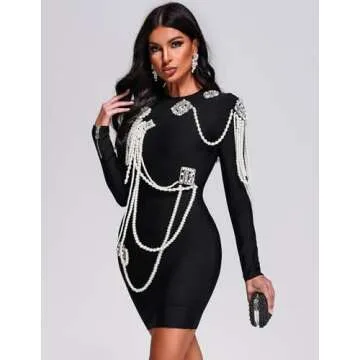 BELLA BARNETT Elegant Pearl Bodycon Dress for Women