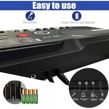 Portable 61 Key Keyboard Piano for Beginners - Fun & Quality