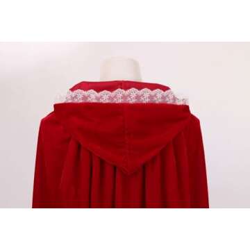 LMYOVE Girls Little Red Riding Hood Cloak Costume, Kids Halloween Christmas Cape (Small, Red)