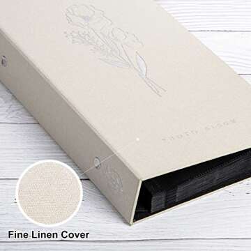 Lanpn Photo Album 4x6 300 Pockets, Linen Photo Albums Holds 300 Horizontal Pictures Only Beige