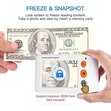 Eyoyo Digital Magnifier Portable Electronic Video Magnifier Reading Aids 3.5 Inch LCD Screen for Low Vision 2x-25x Zoom Foldable Handle