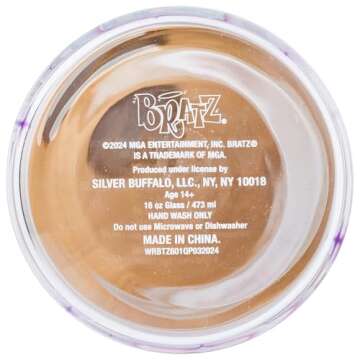 Bratz Glass Tumbler with Bamboo Lid and Straw - 16 Oz