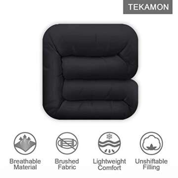 TEKAMON All Season Cal King Comforter Winter Warm Summer Soft Quilted Down Alternative Duvet Insert ...