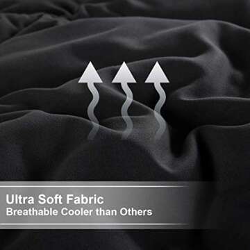 TEKAMON All Season Cal King Comforter Winter Warm Summer Soft Quilted Down Alternative Duvet Insert Corner Tabs, Machine Washable Luxury Fluffy Reversible Collection for Hotel, Black