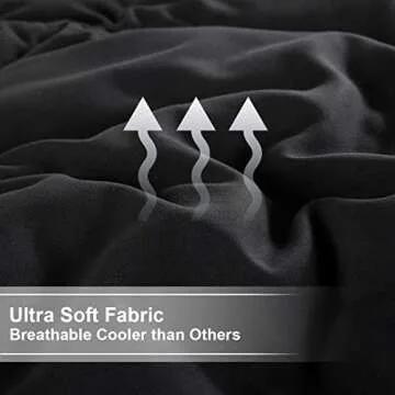 TEKAMON All Season Cal King Comforter Winter Warm Summer Soft Quilted Down Alternative Duvet Insert Corner Tabs, Machine Washable Luxury Fluffy Reversible Collection for Hotel, Black