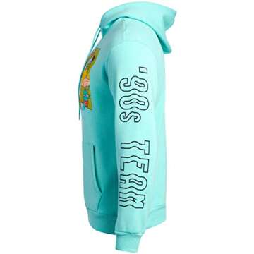 Nickelodeon Men's Retro 90s Cartoon Hoodie ? Rugrats, Hey Arnold, Real Monsters, Rocko?s Modern Life, (Best of 90's/Mint, Small)