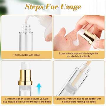 10 Pcs Empty Airless Pump Bottle Travel Cosmetic Cream Pump Bottle Refillable Vacuum Dispenser Pump Containers for Lotion Cream and More