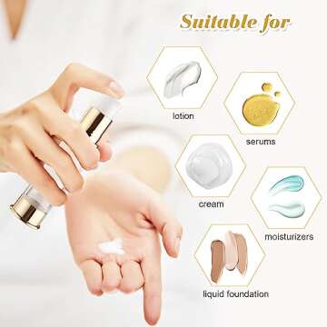10 Pcs Empty Airless Pump Bottle Travel Cosmetic Cream Pump Bottle Refillable Vacuum Dispenser Pump Containers for Lotion Cream and More