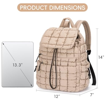 CLUCI Puffy Quilted Backpack - Stylish and Lightweight