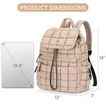 CLUCI Puffy Quilted Backpack - Stylish and Lightweight
