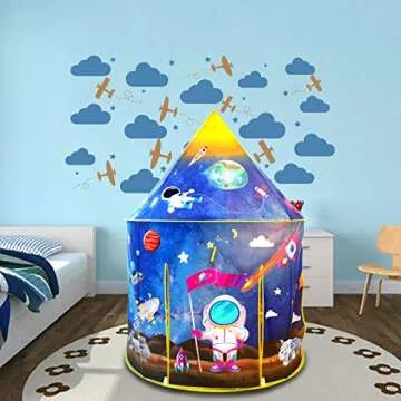 GEDIAO 3pc Space Ship Kids Play Tent for Toddlers