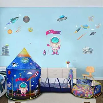 GEDIAO 3pc Space Ship Kids Play Tent for Toddlers