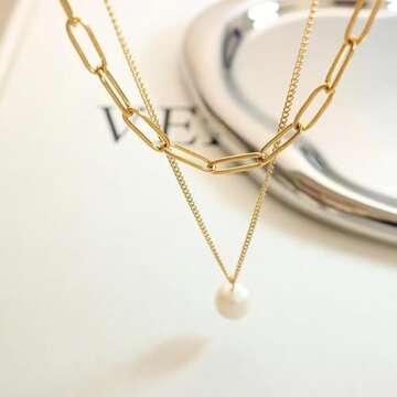 Elegant 18K Gold-Plated Double-Layered Necklace for Women