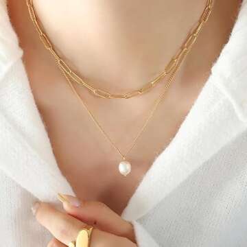 Elegant 18K Gold-Plated Double-Layered Necklace for Women