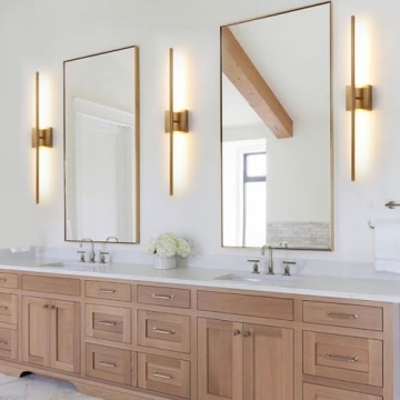 Brushed Gold LED Wall Sconces Set of 2 for Modern Decor
