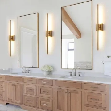 Brushed Gold LED Wall Sconces Set of 2 for Modern Decor