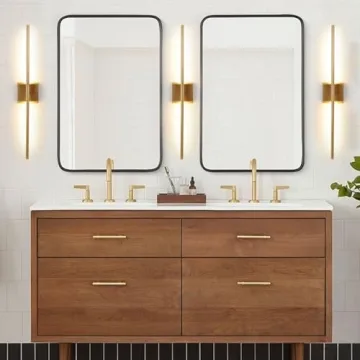 Brushed Gold LED Wall Sconces Set of 2 for Modern Decor