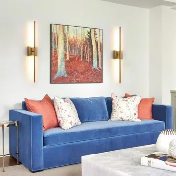 Brushed Gold LED Wall Sconces Set of 2 for Modern Decor