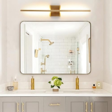 Brushed Gold LED Wall Sconces Set of 2 for Modern Decor