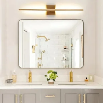 Brushed Gold LED Wall Sconces Set of 2 for Modern Decor