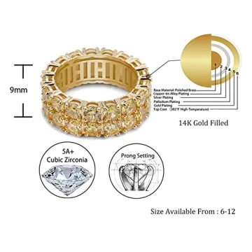 TOPGRILLZ 9mm Iced Gold Engagement Ring for Couples