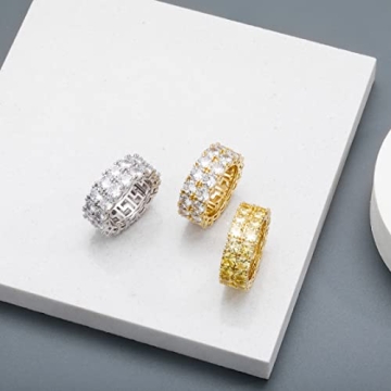 TOPGRILLZ 9mm Iced Gold Engagement Ring for Couples