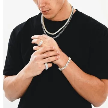 TOPGRILLZ 9mm Iced Gold Engagement Ring for Couples