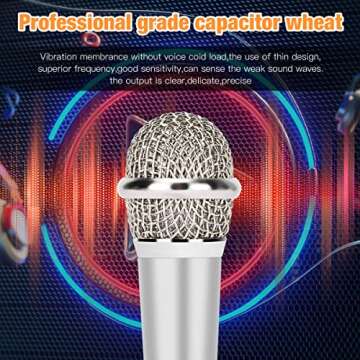 DELADOLA Mini Microphone,Portable Vocal Tiny Microphone, Asmr Microphone,Phone Microphone, Mini Karaoke Microphone for Voice Recording Chatting and Singing On iPhone,Android,Laptop Notebook（Silver）