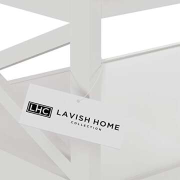 Coffee Table - 2-Tiered Wood Sofa Table - Low Profile and X-Leg Design Living Room Furniture for Storage, Display, or TV Stand by Lavish Home (White)