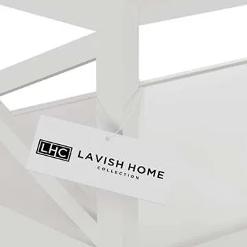 Coffee Table - 2-Tiered Wood Sofa Table - Low Profile and X-Leg Design Living Room Furniture for Storage, Display, or TV Stand by Lavish Home (White)