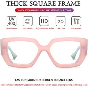AIEYEZO Thick Frame Blue Light Glasses for Eye Protection