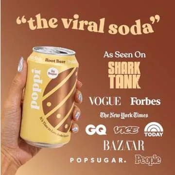 Poppi Sparkling Prebiotic Soda Beverage with Apple Cider Vinegar, Seltzer Water and Fruit Juice, Root Beer Flavor, 12 oz, Pack of 12, Packaging May Vary