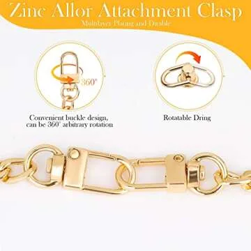 47" Gold Shynek Flat Chain Straps for Handbags and Bags