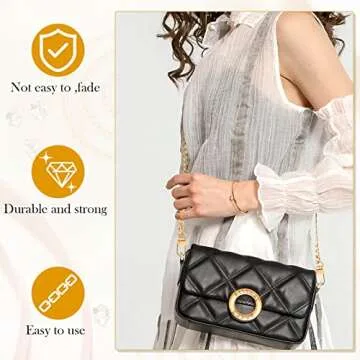 47" Gold Shynek Flat Chain Straps for Handbags and Bags