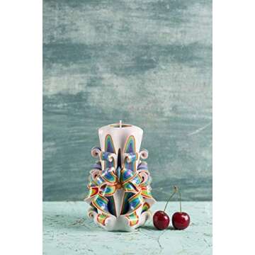 Evecandles Decorative Candles for Home Decor - Carved Candles Long Burning Handmade Candles, High En...