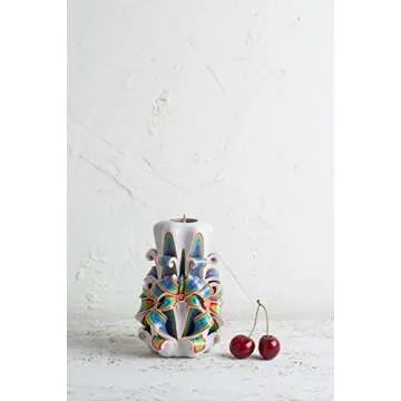 Evecandles Decorative Candles for Home Decor - Carved Candles Long Burning Handmade Candles, High End Luxury Candles for Unique Home Decor Gifts for Mom & Grandma, Rainbow Candle Gifts for Mothers Day