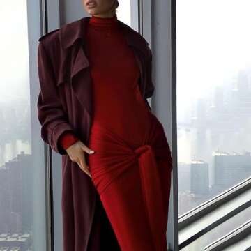 Women's Long Sleeve Turtleneck Bodycon Maxi Dress