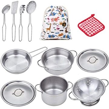 Kids Pots and Pans Set for Toddler Kitchen Play