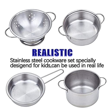 Kids Pots and Pans Set for Toddler Kitchen Play