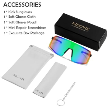 NIDOVIX Kids Baseball Sunglasses UV400 Protection for Ages 2-12