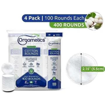 Premium Orgametics Cotton Rounds for Gentle Cleansing