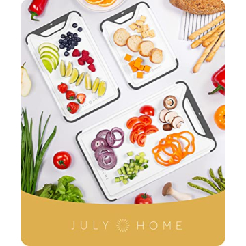 Compact Plastic Cutting Board with Juice Grooves