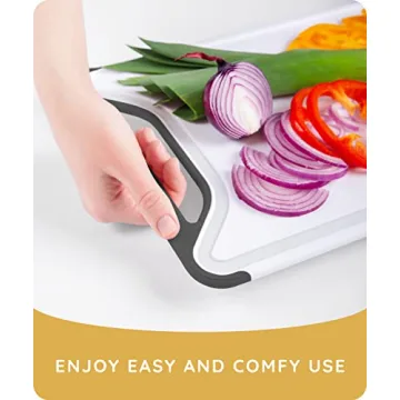 Compact Plastic Cutting Board with Juice Grooves