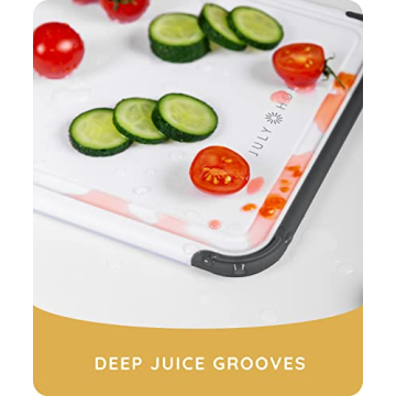 Compact Plastic Cutting Board with Juice Grooves